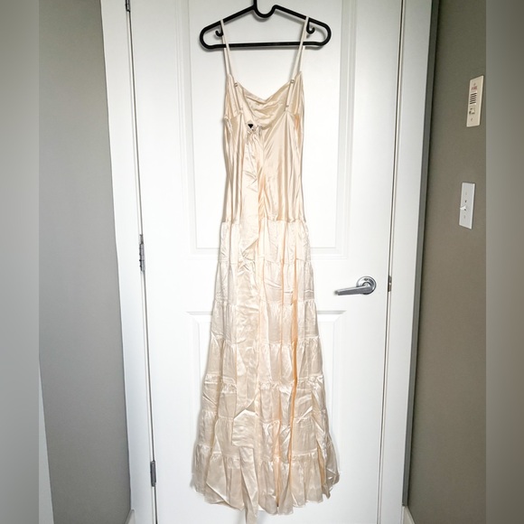 NEW NWT Reformation Agnes Silk Maxi Dress Fior Di Latte Cream NWT - Picture 8 of 11